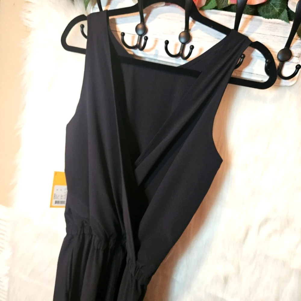 Lolë Classic Navy Tie Waist Jumpsuit - Picture 3 of 9